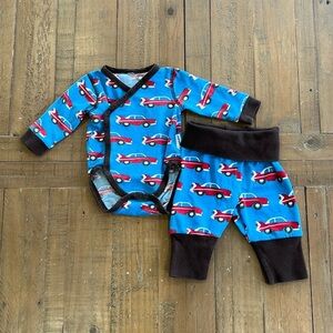 Maxomorra red car print matching set